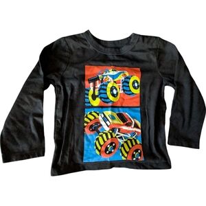 The Children's Place Black Shirt with Colorful Monster Truck
